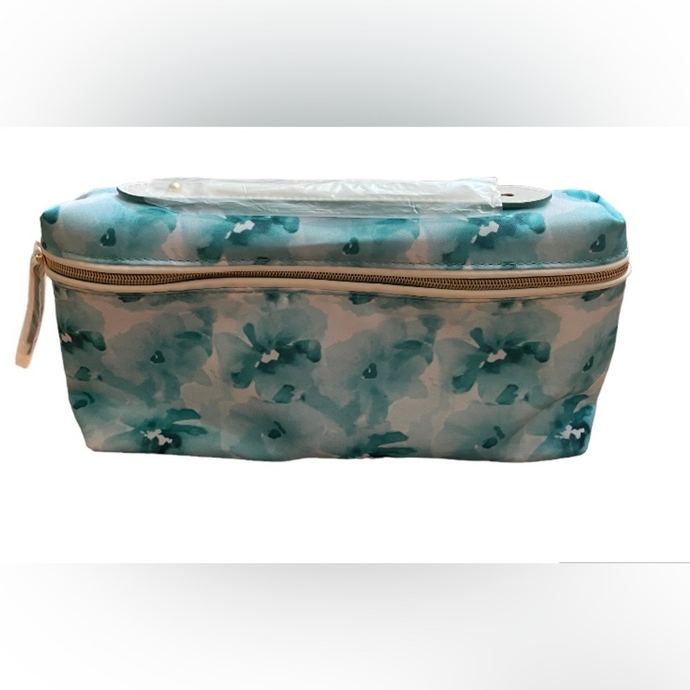 Estes Lauder make up bag NWOT turquoise flowers